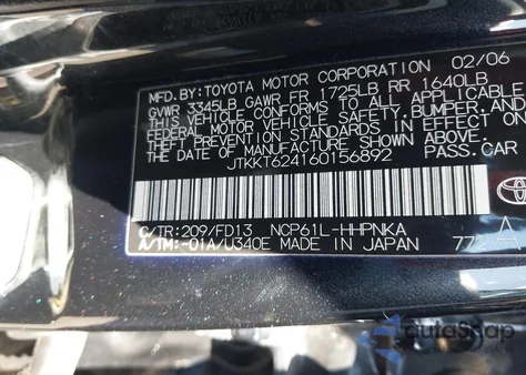 2006 Scion Xa z USA, uszkodzony, nr VIN JTKKT624160156892